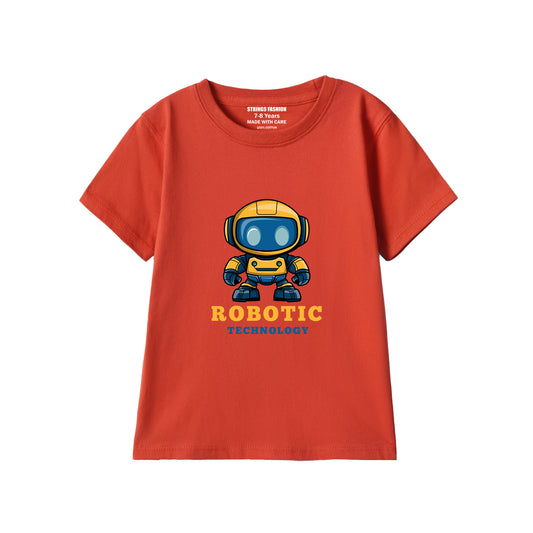RED GRAPHICS ROBOTIC T-SHIRT 2000