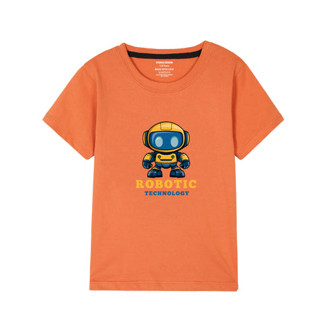 ORANGE GRAPHICS ROBORT T-SHIRT