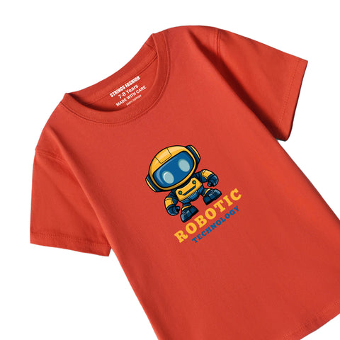 RED GRAPHICS ROBOTIC T-SHIRT