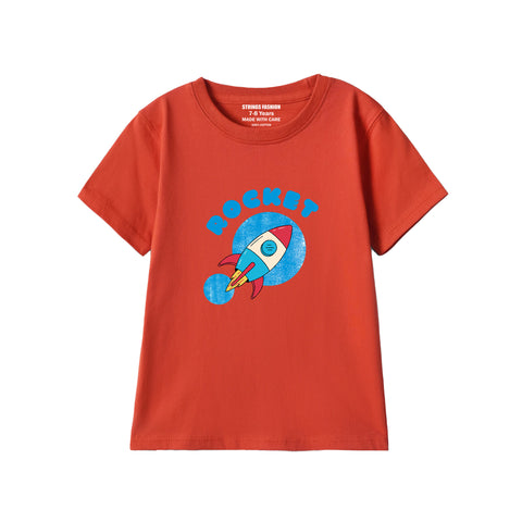 RED GRAPHICS ROCKET T-SHIRT