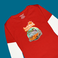 HELLO SUN SHINE PRINTED RED-WHITE BOYS LONG SLEEVE T.SHIRT