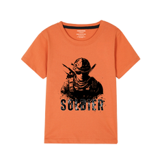 SOLDIER PRINTED ORANGE BOYS T.SHIRT