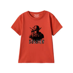 SOLDIER PRINTED RED JUNIOR BOYS T.SHIRT