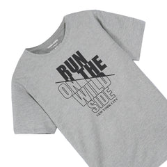RUN ON WILD SIDE GREY BOYS T.SHIRT