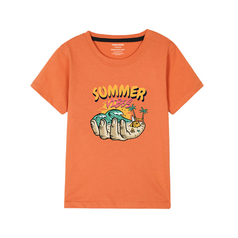 ORANGE GRAPHICS SUMMER T-SHIRT