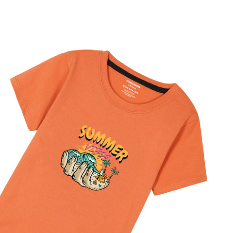 ORANGE GRAPHICS SUMMER T-SHIRT