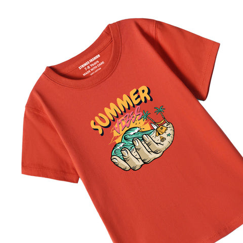 RED GRAPHICS SUMMER T-SHIRT