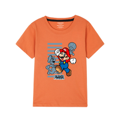 SUPER MARIO PRINTED ORANGE BOYS T.SHIRT