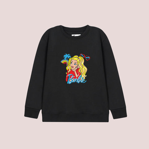 BARBIE BLACK COLOR Girls Long Sleeve Sweat-Shirt