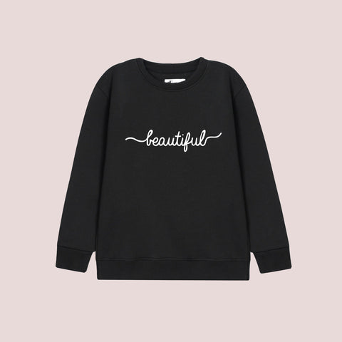 BEAUTIFUL PRINTED BLACK COLOR Girls Long Sleeve Sweat-Shirt