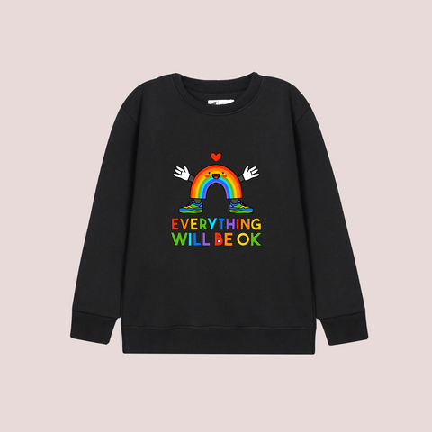 EVERYTHING BLACK COLOR BOYS LONG SLEEVE SWEAT-SHIRT