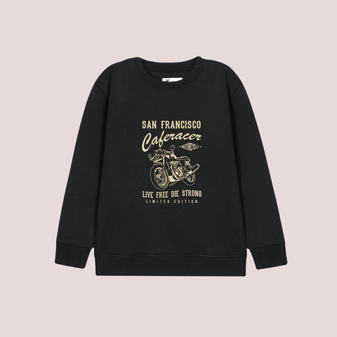 SANFRANCSO  BLACK COLOR BOYS LONG SLEEVE SWEAT-SHIRT