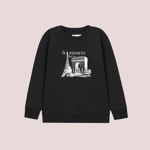 TREASURE BLACK COLOR BOYS LONG SLEEVE SWEAT-SHIRT