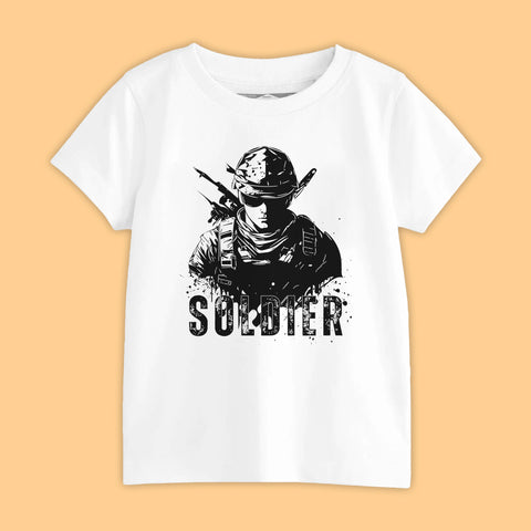 SOLDIER BOYS SHORT SLEEVE WHITE T.SHIRT & PLANE PRINTED SHORTS (SF-29114)