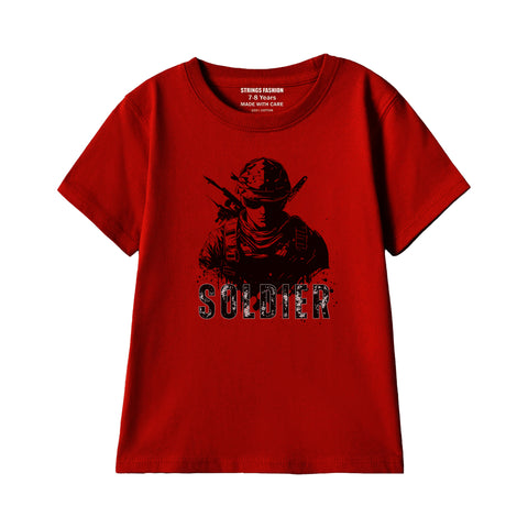 SOLDIER BOYS SHORT SLEEVE MEHROON T.SHIRT &  SHORTS (SF-29316)