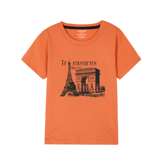 TREASURE PRINTED ORANGE BOYS T.SHIRT 1920