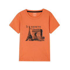TREASURE PRINTED ORANGE BOYS T.SHIRT