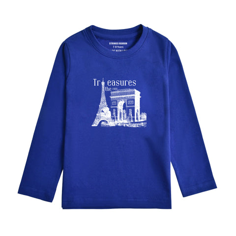 TREASURE NAVY PEONY BOYS LONG SLEEVE T.SHIRT