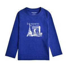 TREASURE NAVY PEONY BOYS LONG SLEEVE T.SHIRT