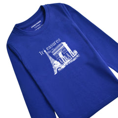 TREASURE NAVY PEONY BOYS LONG SLEEVE T.SHIRT