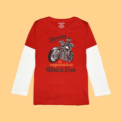 THERAPY BIKE BOYS LONG SLEEVE RED & WHITE T.SHIRT & SHORTS (SF-26717)