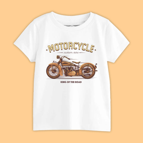 VINTAGE BIKE BOYS SHORT SLEEVE WHITE T.SHIRT & PLANE PRINTED SHORTS (SF-29117)