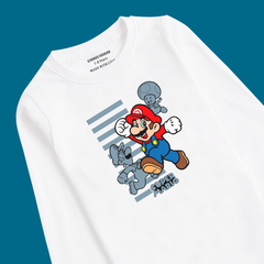 MARIO BROS PRINTED WHITE COLOR BOYS LONG SLEEVE T.SHIRT