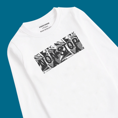 NON-STOP PRINTED WHITE COLOR BOYS LONG SLEEVE T.SHIRT