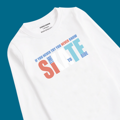 SKATE PRINTED WHITE COLOR BOYS LONG SLEEVE T.SHIRT