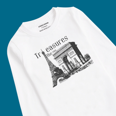 TREASURE PRINTED WHITE COLOR BOYS LONG SLEEVE T.SHIRT