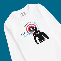 CAPTAIN AMERICA PRINTED WHITE COLOR BOYS LONG SLEEVE T.SHIRT