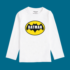 BATMAN PRINTED WHITE COLOR BOYS LONG SLEEVE T.SHIRT