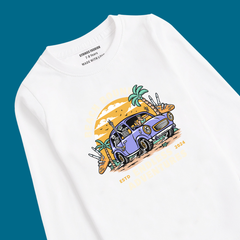 BEACH BOUND PRINTED WHITE COLOR BOYS LONG SLEEVE T.SHIRT