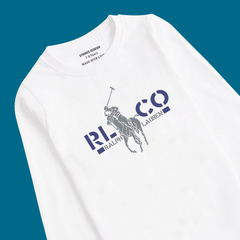 POLO PRINTED WHITE COLOR BOYS LONG SLEEVE T.SHIRT