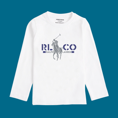 POLO PRINTED WHITE COLOR BOYS LONG SLEEVE T.SHIRT