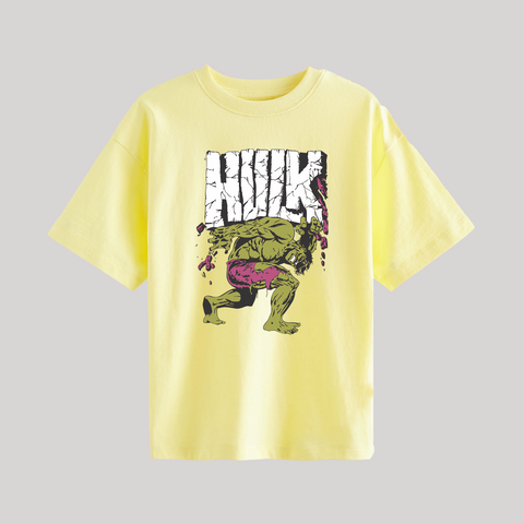 DIGITAL PRINTED HULK JUNIOR YELLOW COLOR BOYS T.SHIRT