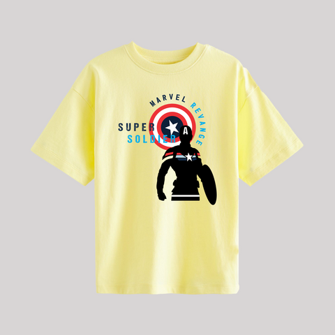 DIGITAL PRINTED IRON MAN JUNIOR YELLOW COLOR BOYS T.SHIRT