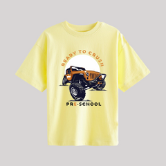 DIGITAL PRINTED MONSTER TRUCK JUNIOR YELLOW COLOR BOYS T.SHIRT
