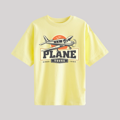 DIGITAL PRINTED PLANE JUNIOR YELLOW COLOR BOYS T.SHIRT