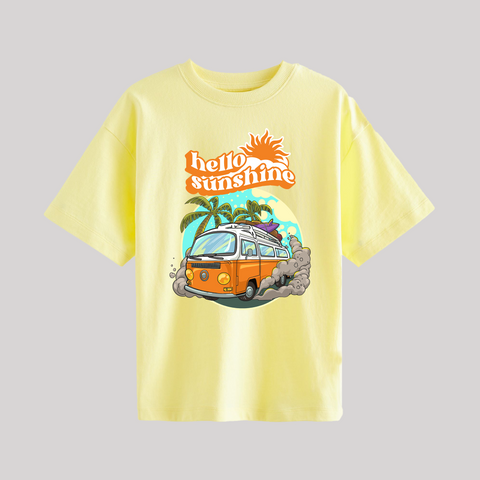HELLO SUNSHINE PRINTED YELLOW JUNIOR BOYS T.SHIRT