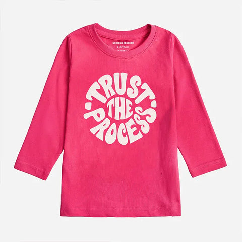 DIGITAL PRINTED TRUST PROCESS PARADISE PINK GIRLS LONG SLEEVE T.SHIRT