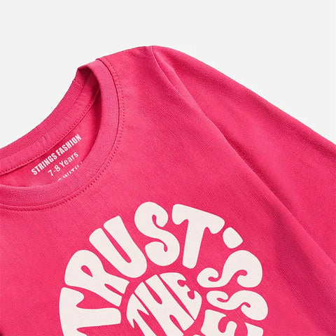 DIGITAL PRINTED TRUST PROCESS PARADISE PINK GIRLS LONG SLEEVE T.SHIRT