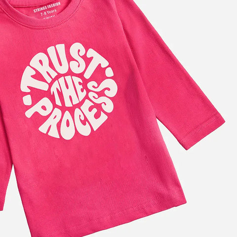 DIGITAL PRINTED TRUST PROCESS PARADISE PINK GIRLS LONG SLEEVE T.SHIRT