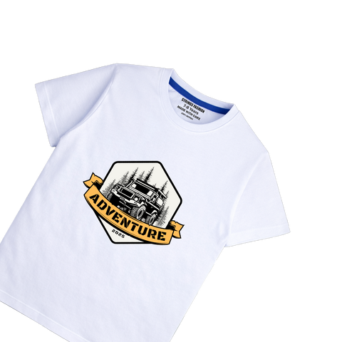 WHITE GRAPHICS ADVENTURE T-SHIRT