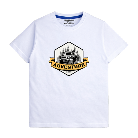 WHITE GRAPHICS ADVENTURE T-SHIRT
