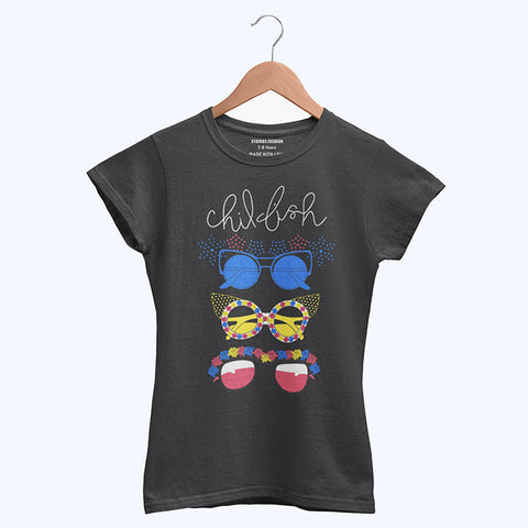 CHIL FISH JUNIOR JET BLACK COLOR GIRLS T.SHIRT