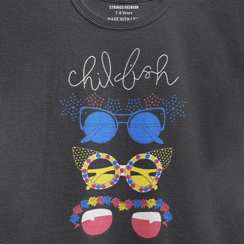 CHIL FISH JUNIOR JET BLACK COLOR GIRLS T.SHIRT