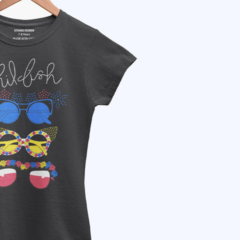 CHIL FISH JUNIOR JET BLACK COLOR GIRLS T.SHIRT
