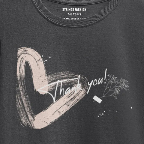 HEART JUNIOR BLACK GIRLS T.SHIRT
