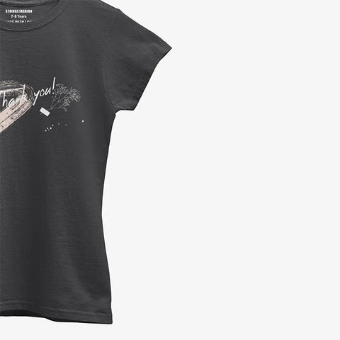 HEART JUNIOR BLACK GIRLS T.SHIRT